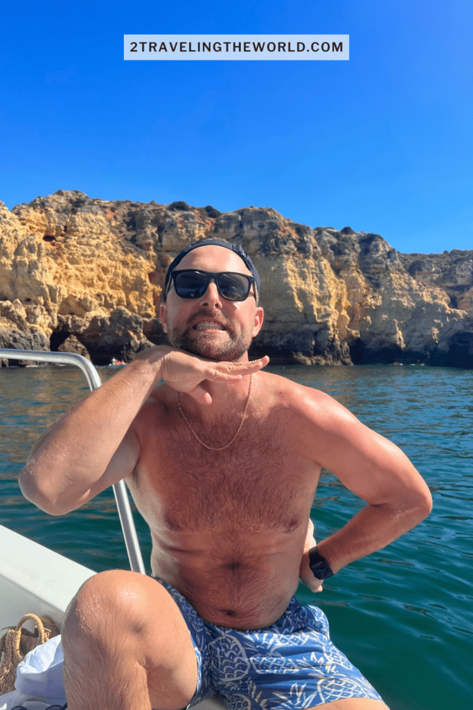 boat tour algarve to see towering cliffs
