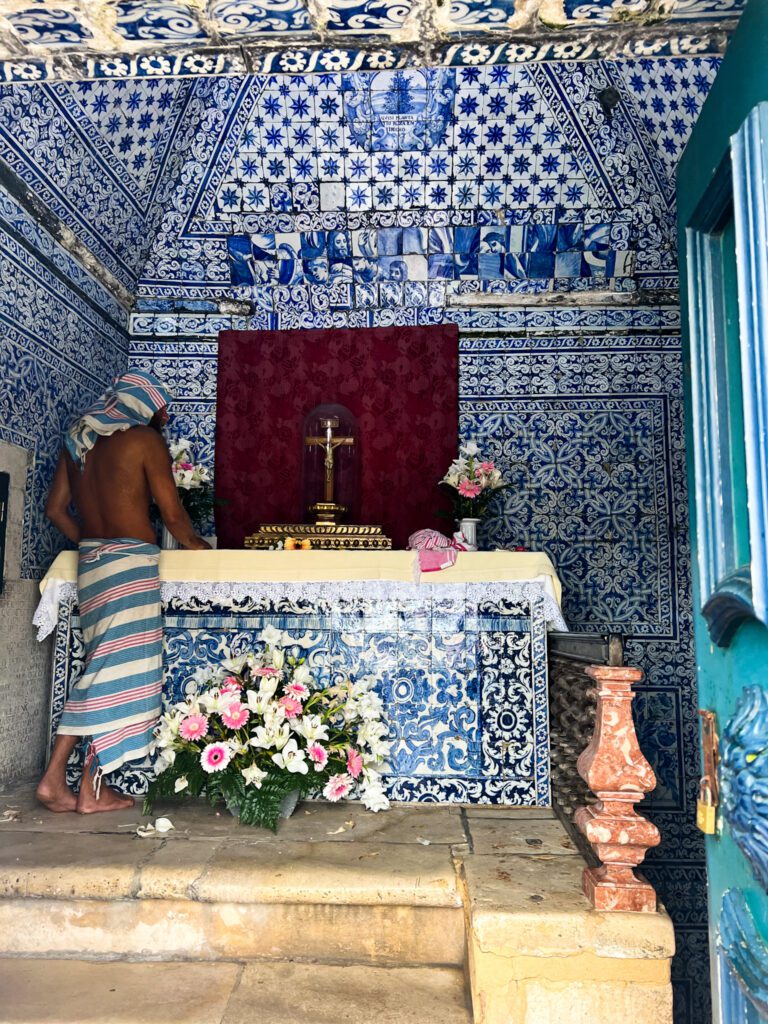 visiting óbidos churches you can locate the blue replacement tiles like these