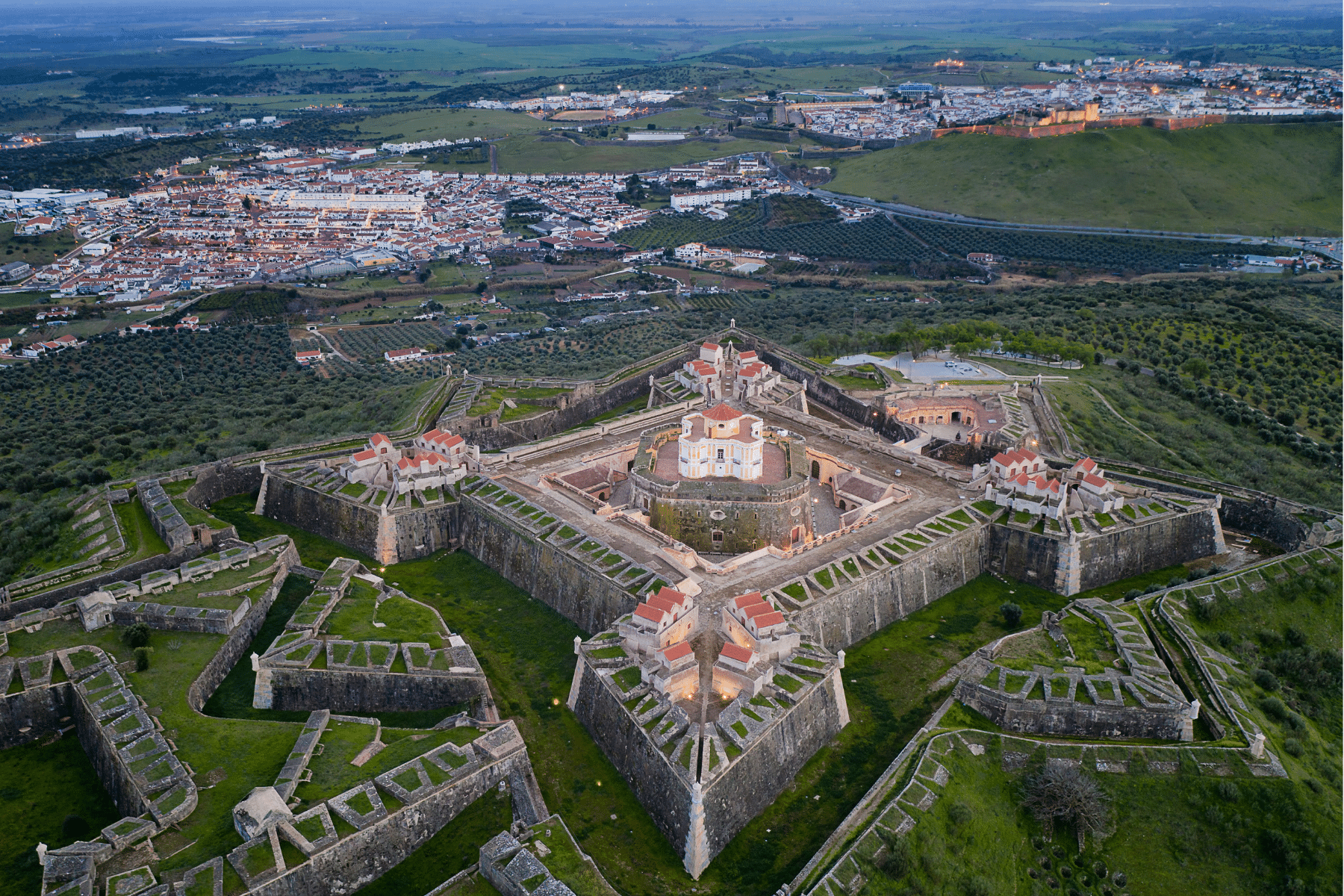 Medieval walls in star shaped Forte de Nossa Senhora da graca