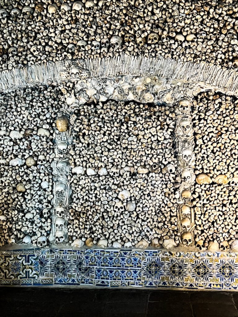 evora portugal bone chapel also known as capela dos ossos.