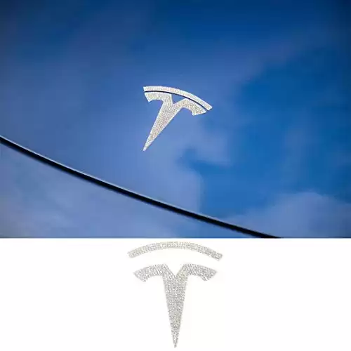 aftermarket accessories for tesla model y bling stickers for front and readr Tesla Model Y T logo