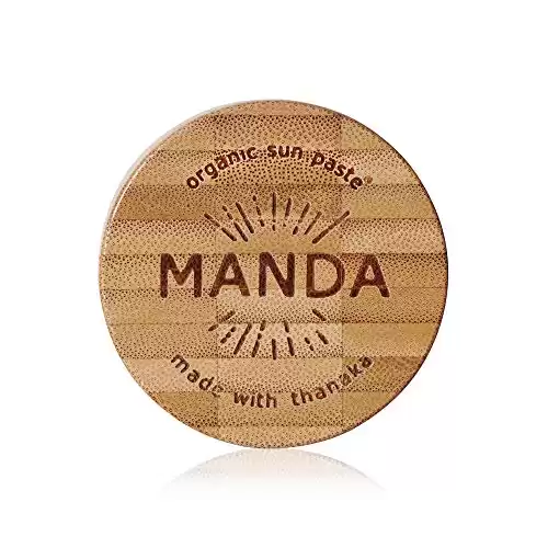 MANDA Organic Sun Paste - Natural, Reef & Ocean Safe - SPF 50 Sunscreen - Thanaka Organic