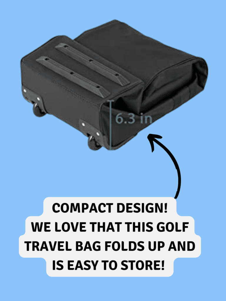 favorite soft shell bag, golf travel bags by Himal - to prtect golf clubs while traveling. Picture shows Himal bag folded up into compact design