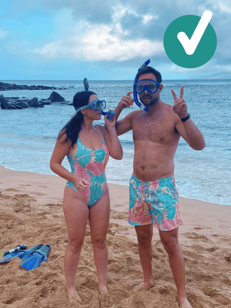 snorkel equipment to best see the green sea turtles on Maui