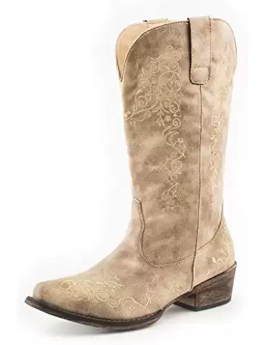Judith Vintage Beige Cowgirl Boots