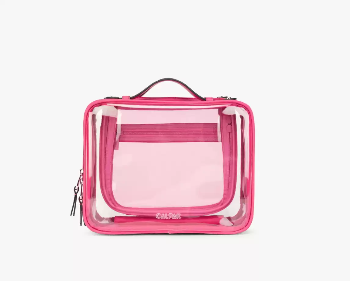 2PCS Pink Clear Toiletry Bag PVC Cosmetic Bag Preppy Transparent Makeup Bag  Penc | eBay