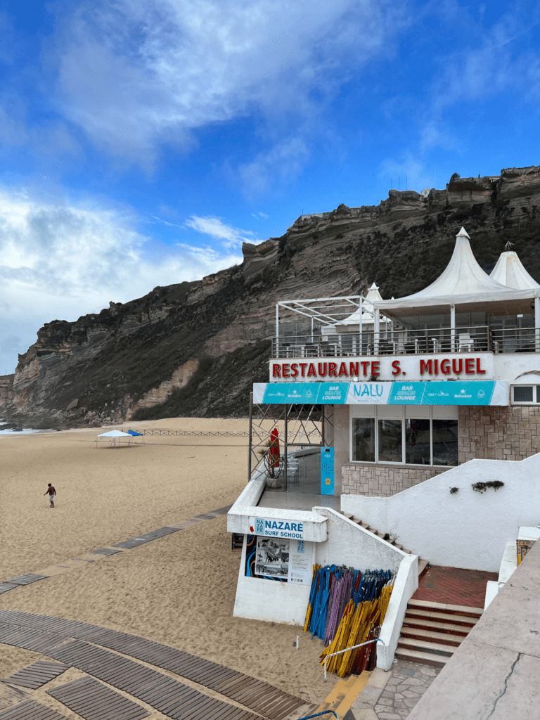 beach front restaurants in Nazare walking distance from city center and airbnbs