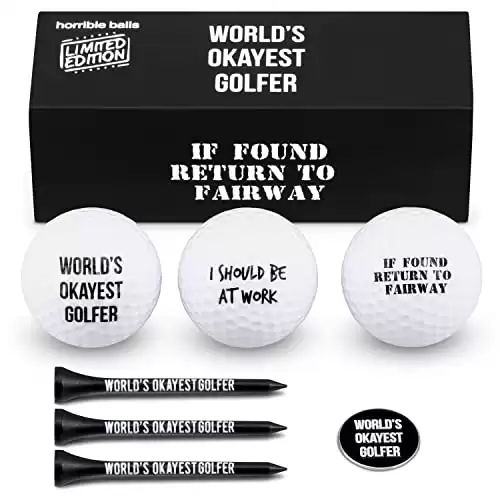 real golf ball with funny sayings
