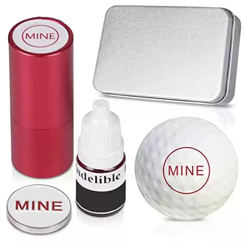 Golf Ball Stamp Marker Stamps - Golf Ball Marker MINE Golf Ball Stamper Marking Tool I Personalized Custom Gift for Golfers | Waterproof, Reusable.& Permanent Ink - Golf Accessories for Golf Balls
