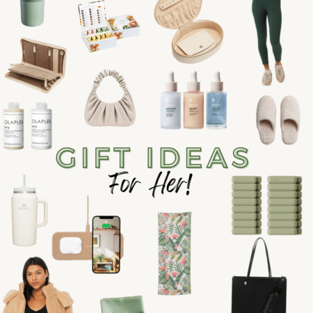 Christmas gift ideas for her. The ultimate holiday guide shopping list with floating images of our top holiday gifts this year.