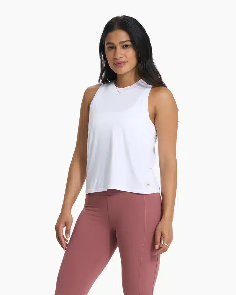 The Energy Tank Top from Vuori that is a basic sporty staple to your travel outfit.