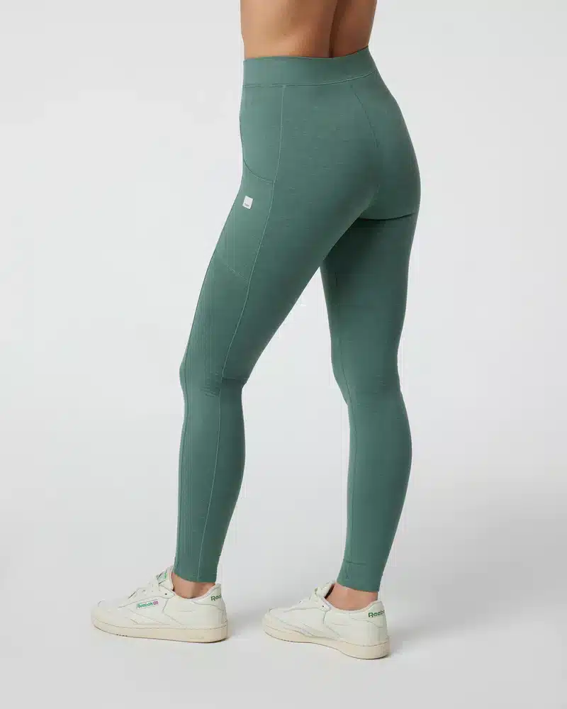 Pocket legging by Vuori that have pockets that align with a a casual, yet sporty flight inspiration