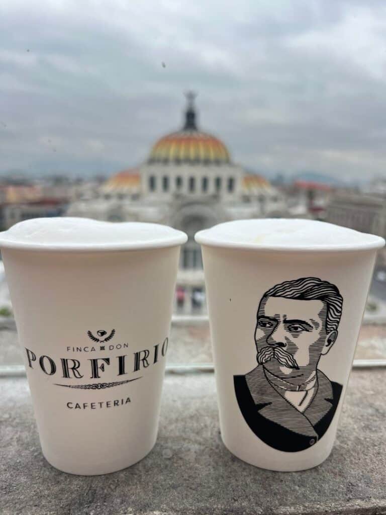 coffee cups from Finca Don Porfirio at stop 2 of our Mexico City Itinerary
