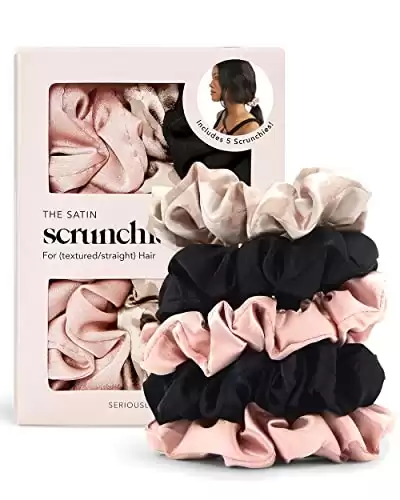 Kitsch Satin Hair Scrunchies for Women - Softer Than Silk Scrunchies for Hair | Satin Scrunchies for Girls | Satin Hair Ties for Women | Silk Hair Ties No Damage | Silk Ponytail Holders, 5pcs Assorted