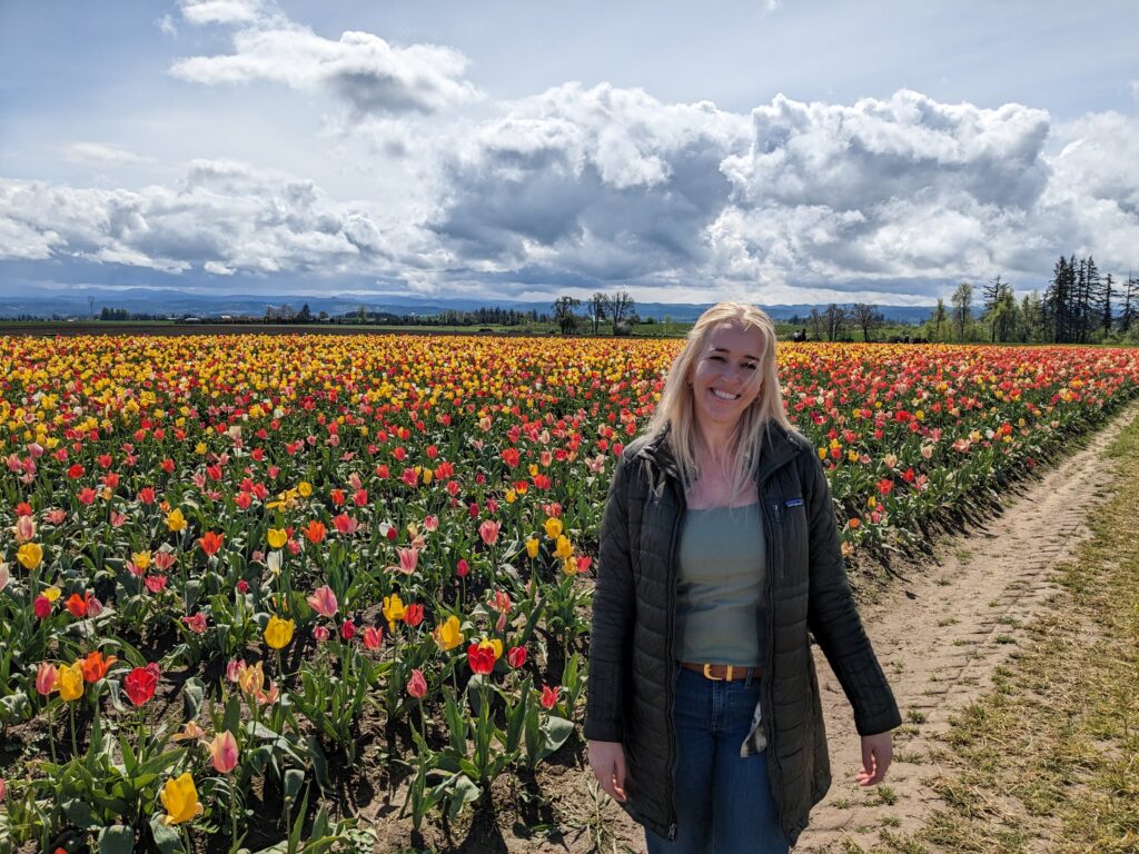 wooden shoe tulip festival showcasing Tulip Flower farms. Best flower fields near Portland Oregon.