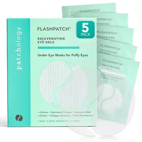 Patchology Eye Gels Patch (5 Pairs) - Natural Eye Patches for Puffy Eyes, Dark Circles and Eye Bags - Eye Mask Skincare for All Skin Types - Beauty & Personal Care Eye Patch