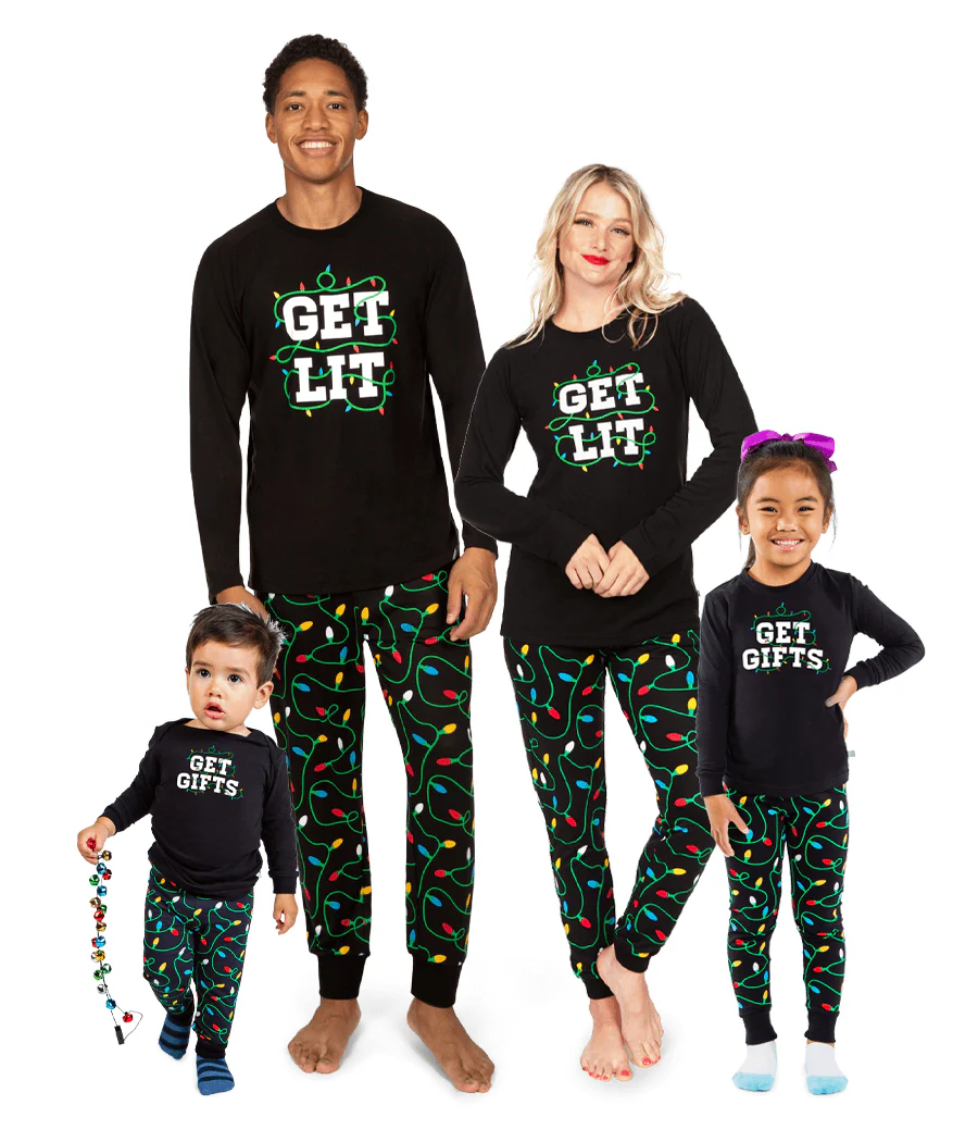 9. Matching Get Lit and Get Gifts Family Pajamas