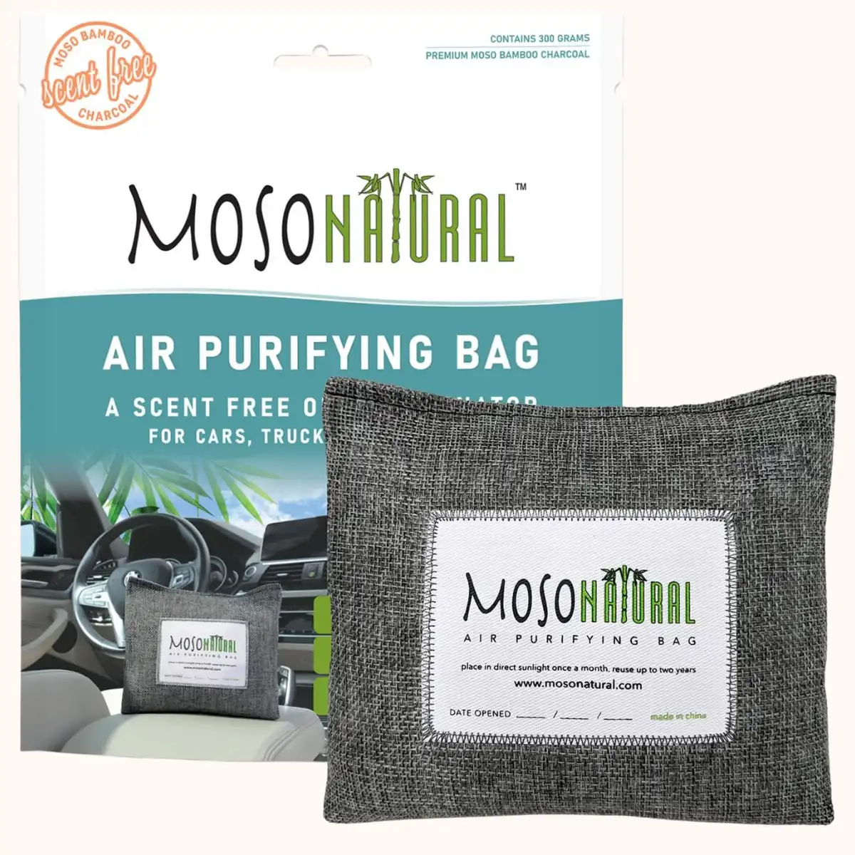 Moso Natural Car Air Freshener and Deodorizer