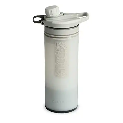 GRAYL GeoPress 24 oz Water Purifier Bottle - Filter for Hiking, Camping, Survival, Travel (Peak White)